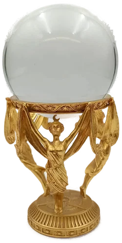 Franklin Mint Crystal Visions Kristallkugel 1989 – 24K Vergoldet mit Original-Bodenlabel – Vorschau 3