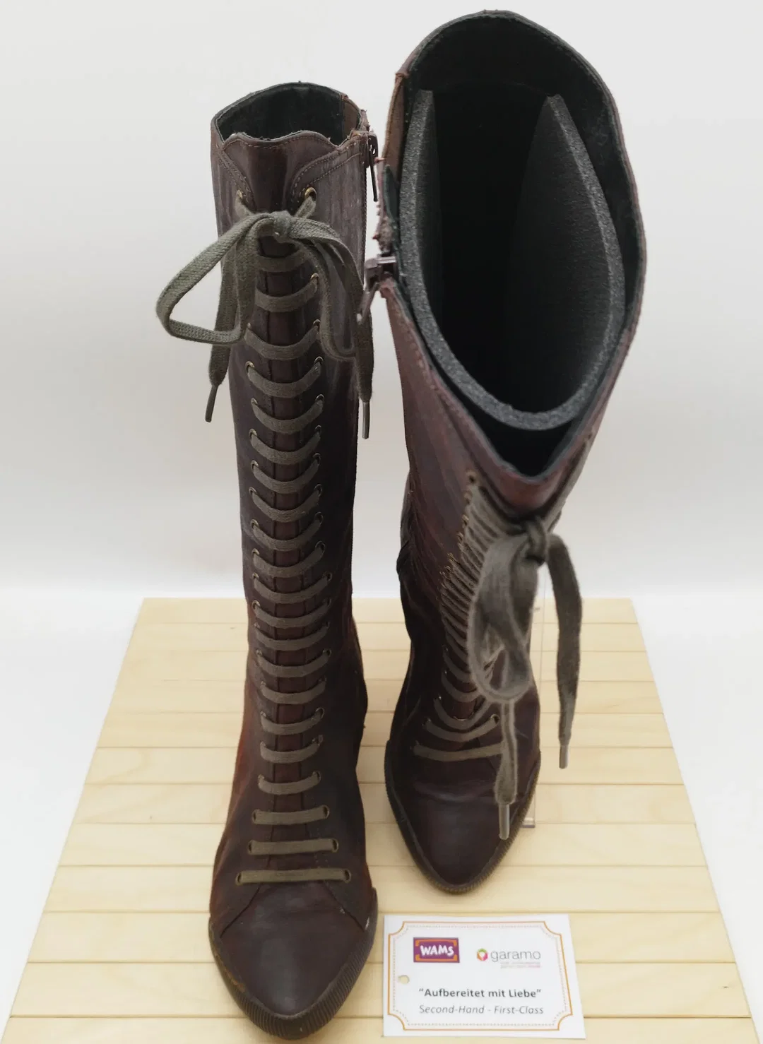 Jump for the people Schnürstiefel, Leder, Gr. 38, braun - neu besohlt  - Bild 4