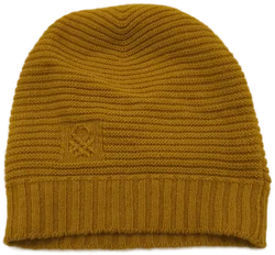 Benetton, Set Haube und Schal, ockergelb, Wolle - Bild 2