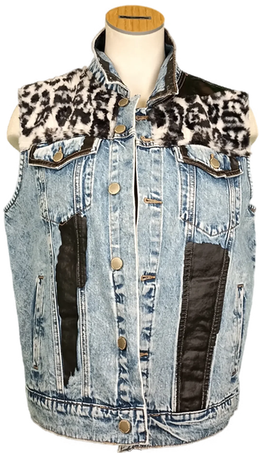 Desigual Damen Jeansweste gemustert Gr. XL – Bild 1