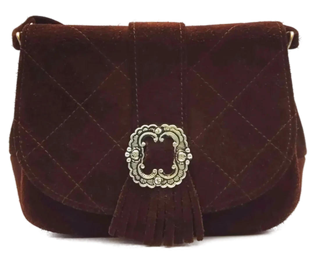 Wildleder Trachtentasche dunkelbraun - Bild 1