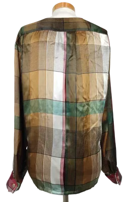 Vintage Gläser Damen Bluse, grün/rot - Gr. M - Bild 2