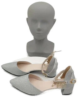 Silberfarbene Glitzer-Pumps mit Strass-Anhängern Gr. 41 | Neu Mit Etikett - Bild 2