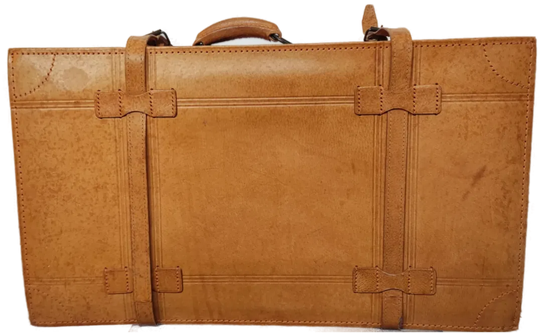 Antik Lederkoffer Cognac Vintage - Bild 1