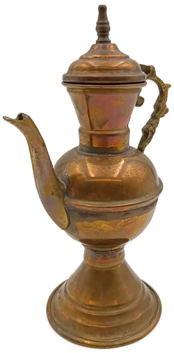 Orientalische Deko-Kanne – Vintage Kupferkanne mit Henkel und Deckel