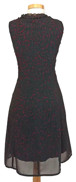 Street One Midi-Abendkleid weinrot/schwarz gemustert Gr. 34 - Bild 2