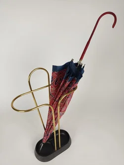 Vintage-Flanierschirm / Sonnenschirm / Damenschirm - rot-rosa-blau bedruckt - Bild 6