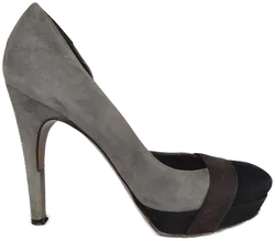 Hugo Boss Damen High Heels Veloursleder, grau/schwarz - Gr. EU 39 - Bild 2