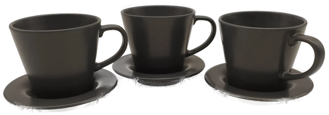 Kaffeegeschirr für 3 Personen, grau, Steinzeug, Ikea - Bild 1