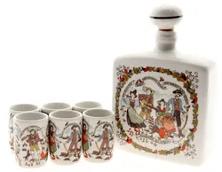 Fürstenberg „Jahreszeiten“ Schnaps-Set – Design Susanne Dölker – Flasche + 6 Gläser - Bild 1