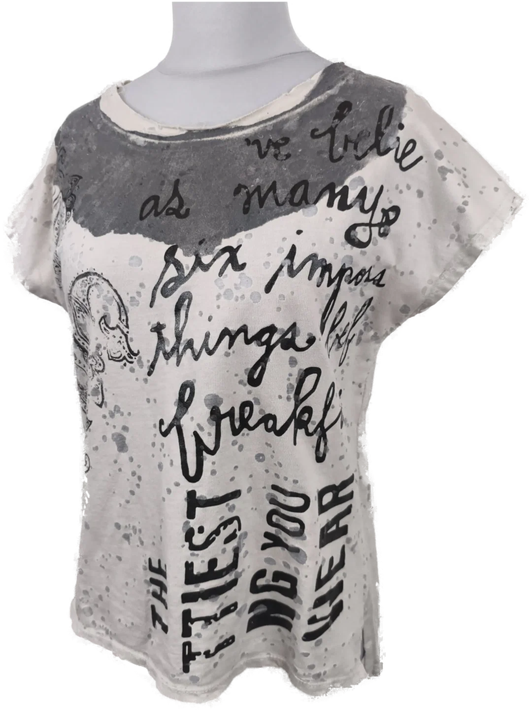 Damenshirt, Grunge-Look, Gr. M – Bild 2