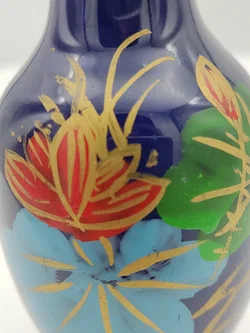 Kleine Kobalt-Keramikvase mit Blumenmotiv | Vintage-Schatz - Bild 6