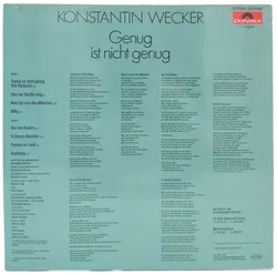 Vinyl LP - Konstantin Wecker - Genug ist nicht genug - Bild 2