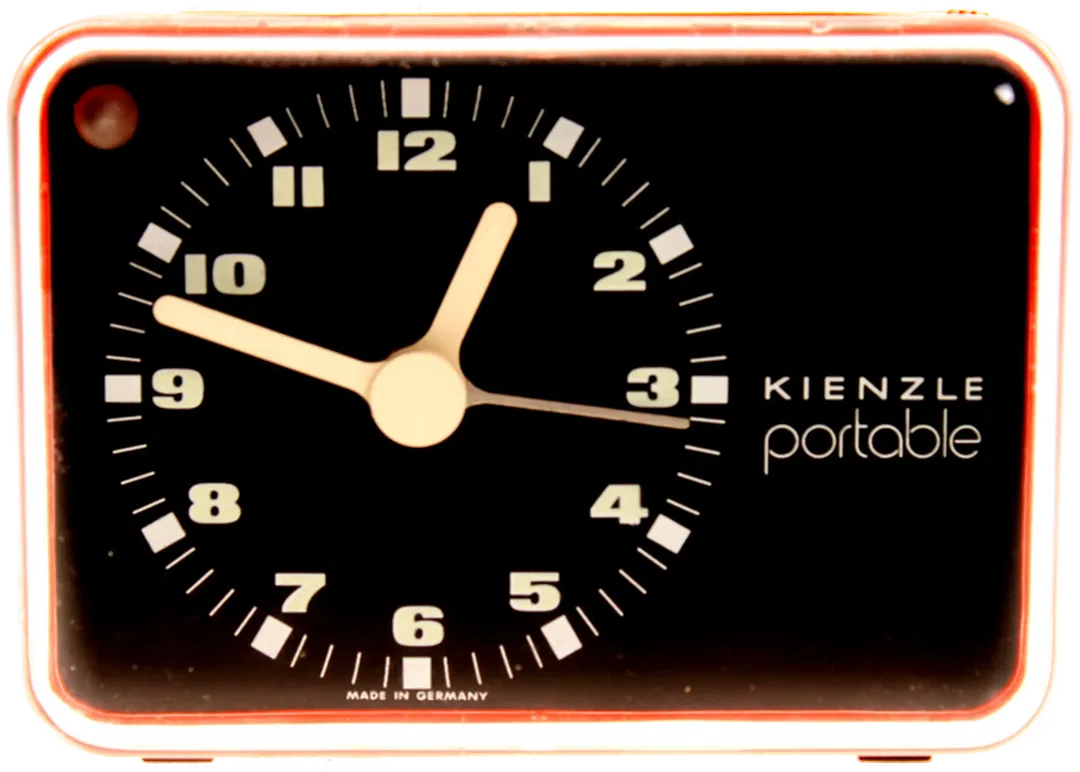 Kienzle portable Vintage Wecker – Reiseuhr Made in Germany – orange/schwarz - Bild 4
