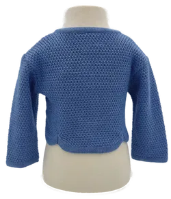 Alpenstrick Mädchen Bolero blau - 68 - Bild 3