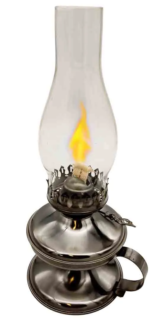 Klassische Petroleumlampe mit klarem Glaszylinder und stabilem Metallkörper. - Bild 4