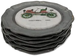 Zinnuntersetzer Columbia 1901 - 6 Stück - Bild 2