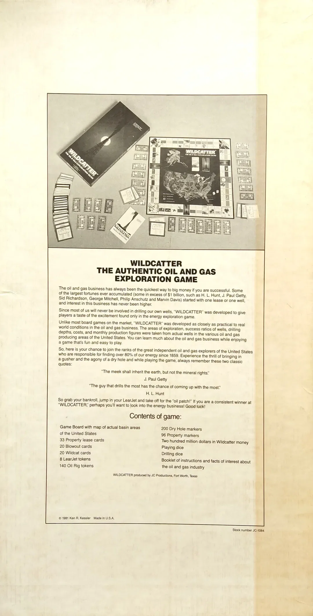 Wildcatter - Vintage - Gesellschaftsspiel, Ken R. Kessler  – Bild 2