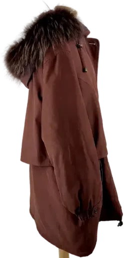 Jacke langarm mit Stehkragen und Kapuze, dunkelbraun, Größe 48 - Bild 2