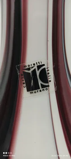 Murano Vase aus Opalweissem Glas von Moretti Carlo - Bild 7