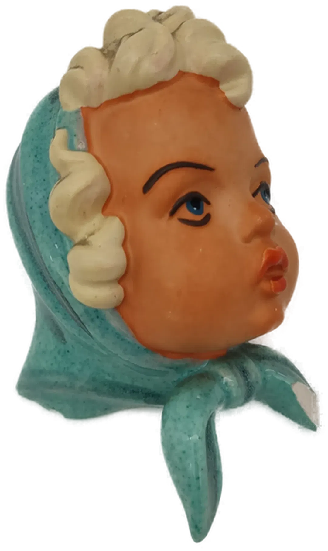 Kunstkeramik Prischl Frauenkopf mit Kopftuch Vintage - Bild 4