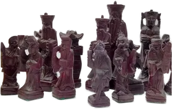 Schachspiel aus Holz mit handgeschnitzten Figuren - Bild 3