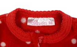 So Cute Baby Weihnachtsoverall rot gepunktet Gr. 56  - Bild 3