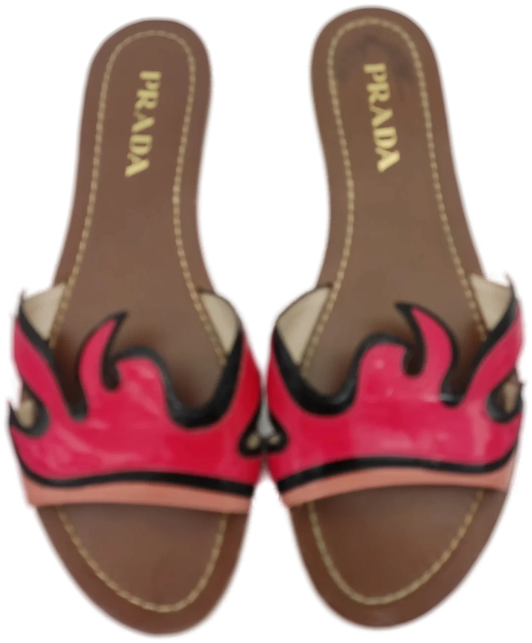 Prada Flame Leder-Pantoletten, Flammenmuster | Einmaliges Designerstück - Bild 1