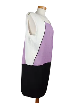 Axara Damen Midikleid, flieder/weiß/schwarz - Gr. 44/XL - Bild 3