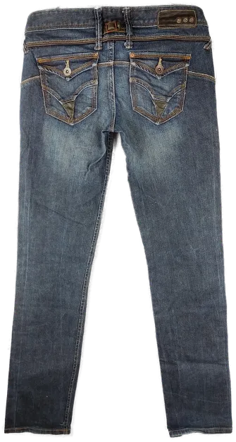 Jeans "TRF Denim Rulus", lang mit Stretch, dunkelblaumeliert mit Taschen, Größe 36 – Bild 2