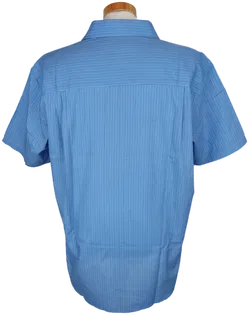 Charles Vögele Herren Kurzarmhemd blau/weiß gestreift - M/44 - Bild 2