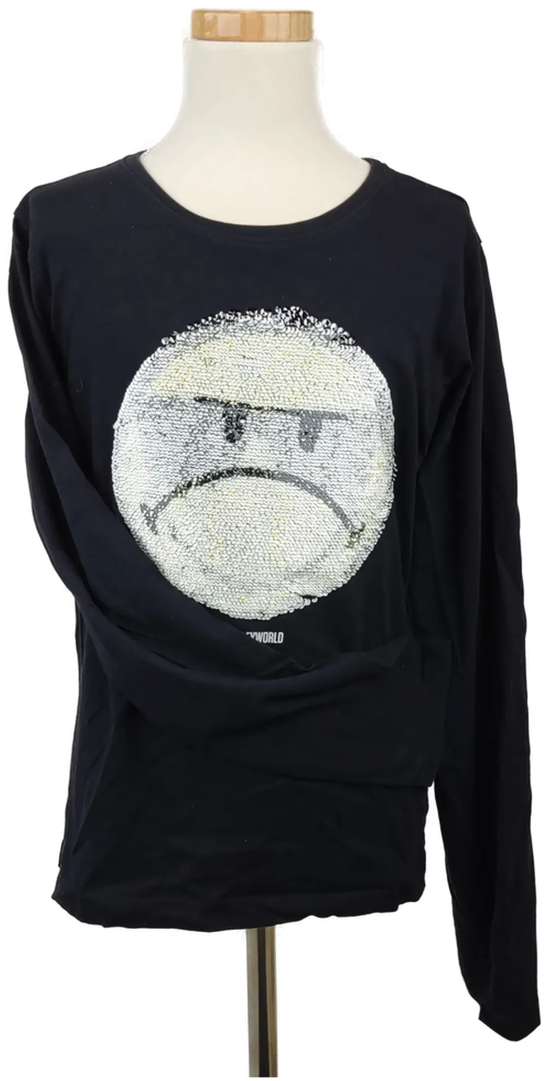H&M Kinderlangarmshirt schwarz mit Smiley Aufdruck - Gr.158/164 – Bild 2