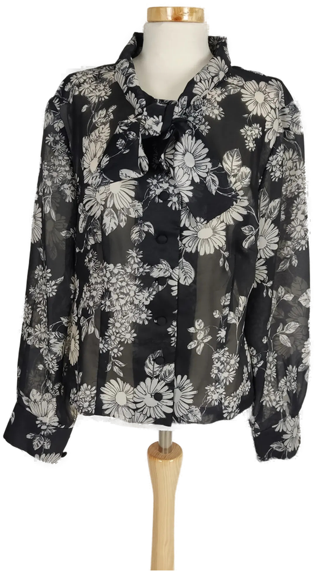 Damen Bluse schwarz-weiß geblümt- L/40 - Bild 1