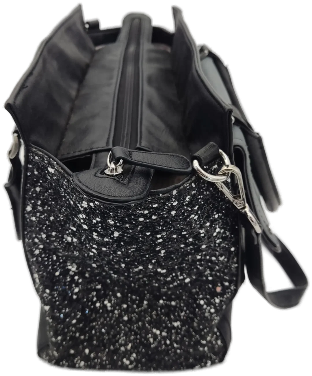Catwalk Damen Handtasche - schwarz mit Glitzer  – Bild 3