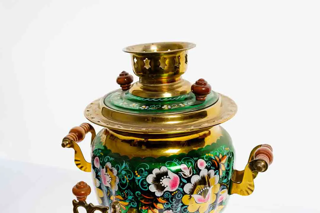 Russischer Samowar Messing handbemalt ca. 33 cm DEKO! – Bild 2