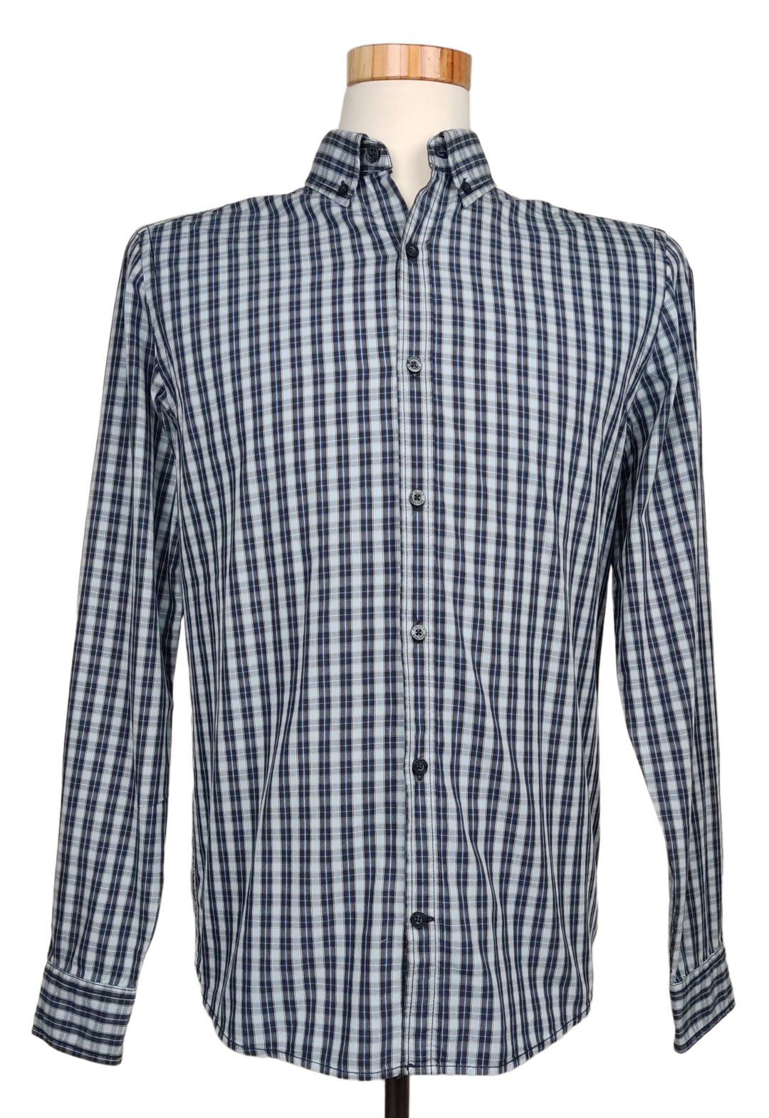 s.Oliver Herren Hemd, blau/grau- Gr. S  - Bild 4