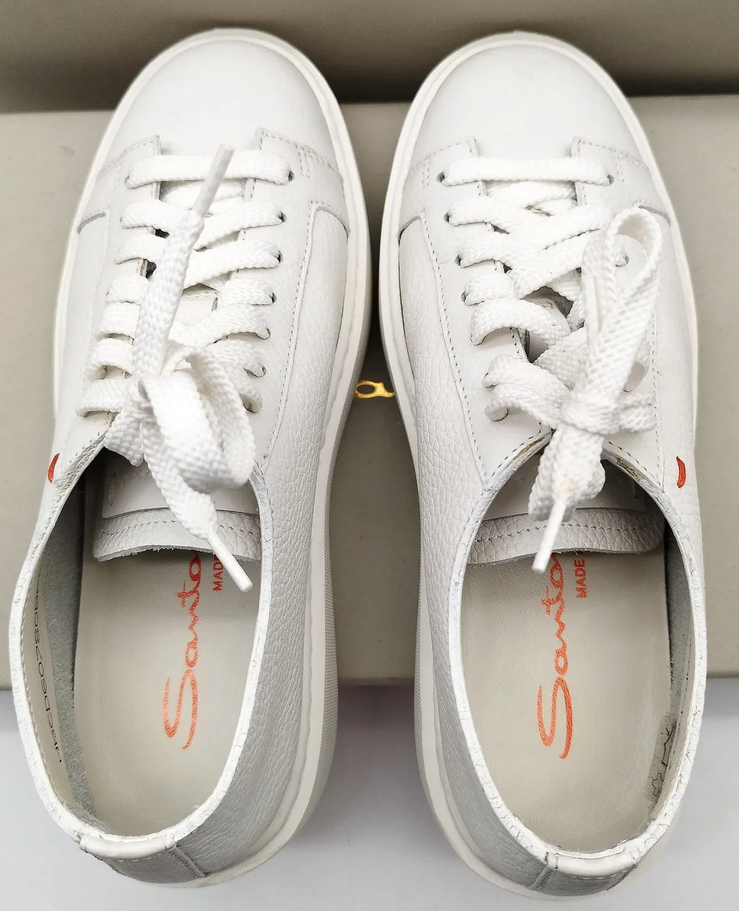 Santoni Sneaker Weiß Leder, Gr. 35 | Wie Neu – Bild 5