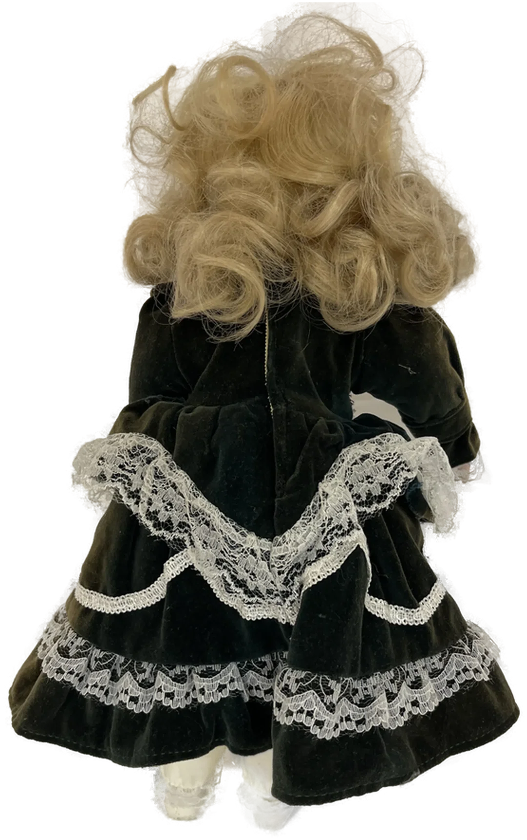 Porzellan Sammelpuppe grünes Kleid 37 cm – Bild 2