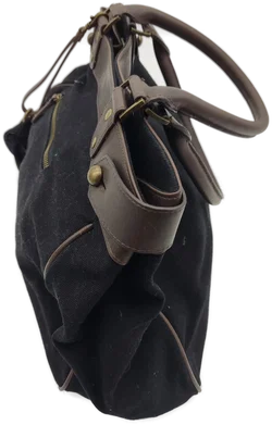 Tasche schwarz/braun mit Griffen und Magnetverschluss, Größe ca. 42 x 32 x 15 cm - Bild 3