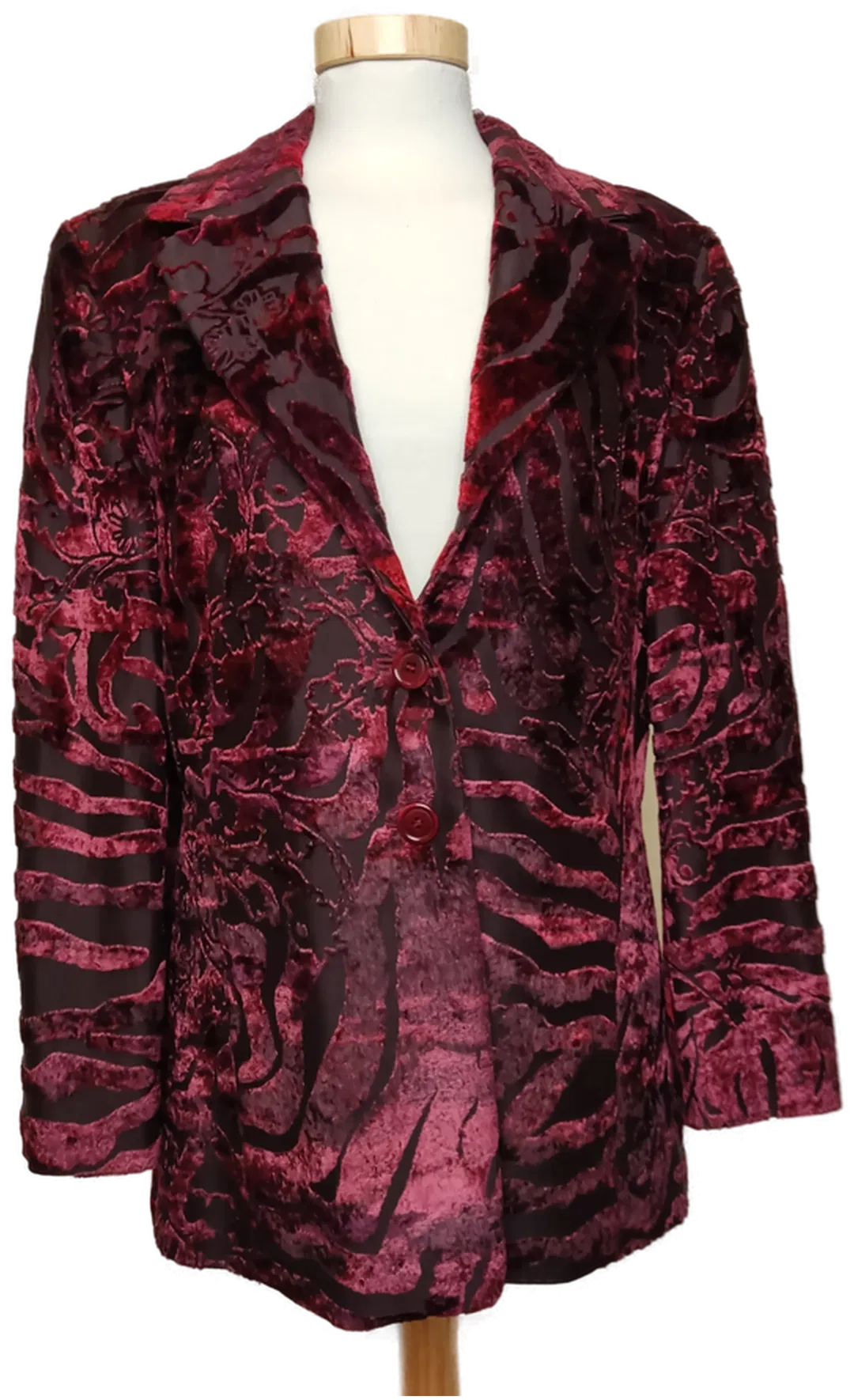 Betty Barclay Damen Samtblazer rot schwarz Gr. 38 vintage - Bild 4