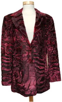 Betty Barclay Damen Samtblazer rot schwarz Gr. 38 vintage - Bild 1