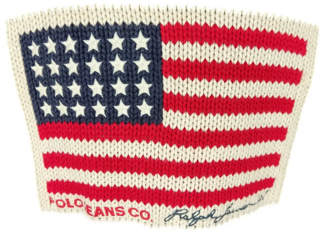 Pullover "Polo Jeans Co Ralph Lauren", langarm mit Rundhalsausschnitt, gestrickt, schwarz mit Muster, Größe L – Bild 2