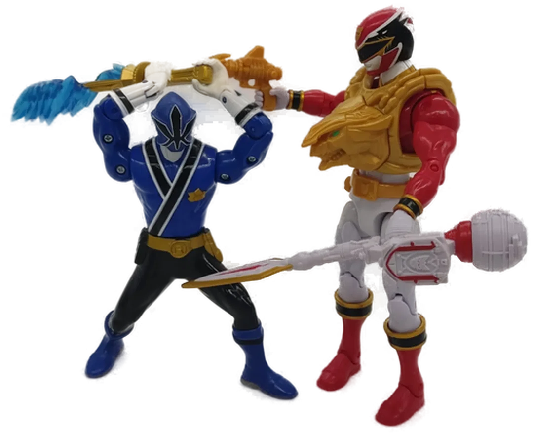 Set mit 2 Power Ranger Blue & Power Ranger Red von Mattel – Bild 2