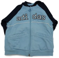 Adidas Kinder Sweater Jacke hellblau/dunkelblau Gr. 80 – Vorschau 3
