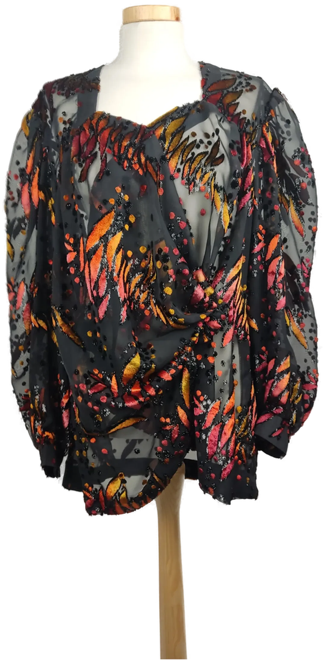 Damenbluse im Stil der 80er-Jahre schwarz - XL/42 - Bild 4