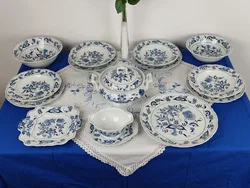 Blue Danube mit Zwiebelmuster Japan Porzellan Essgeschirr-Set 14-tlg. | Festliche Stimmung - Bild 2