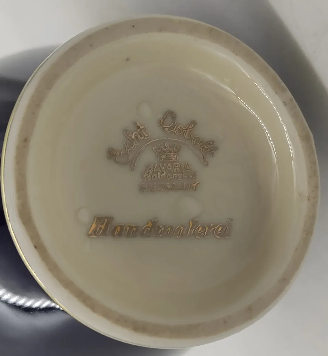 Echt Kobalt Bavaria Krug mit Gold Verzierung – Bild 6