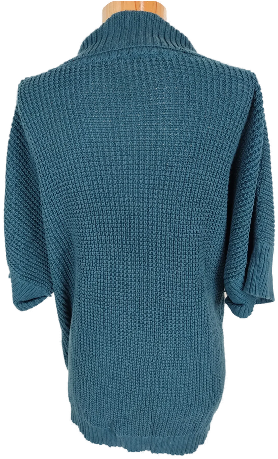 Weste "Outfit Classic", kurzarm mit Kragen, petrol, gestrickt, Größe 52 – Bild 5