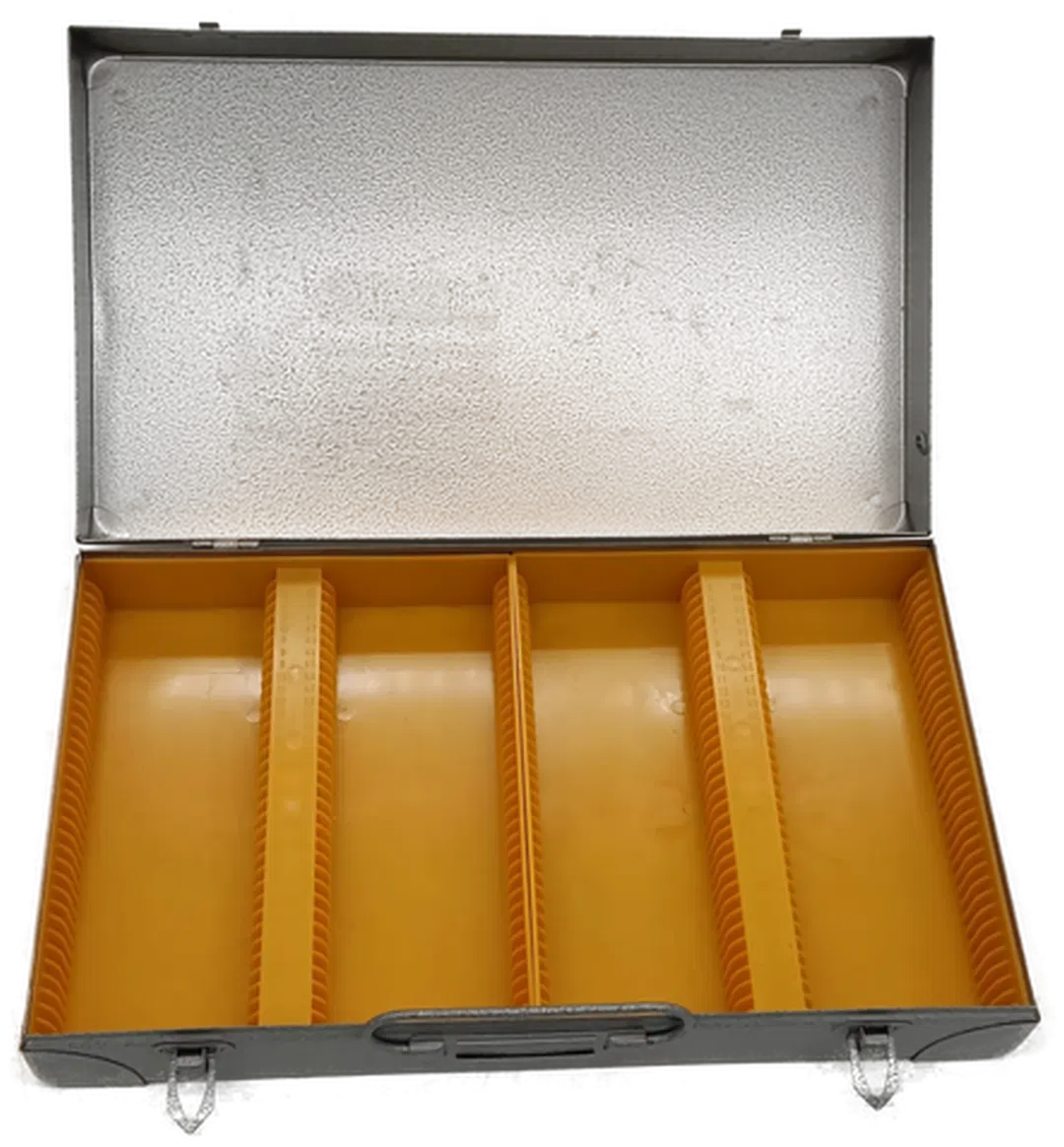 Vintage 2 Stk. elegante Aufbewahrungsboxen für 144 Diarahmen - Bild 1