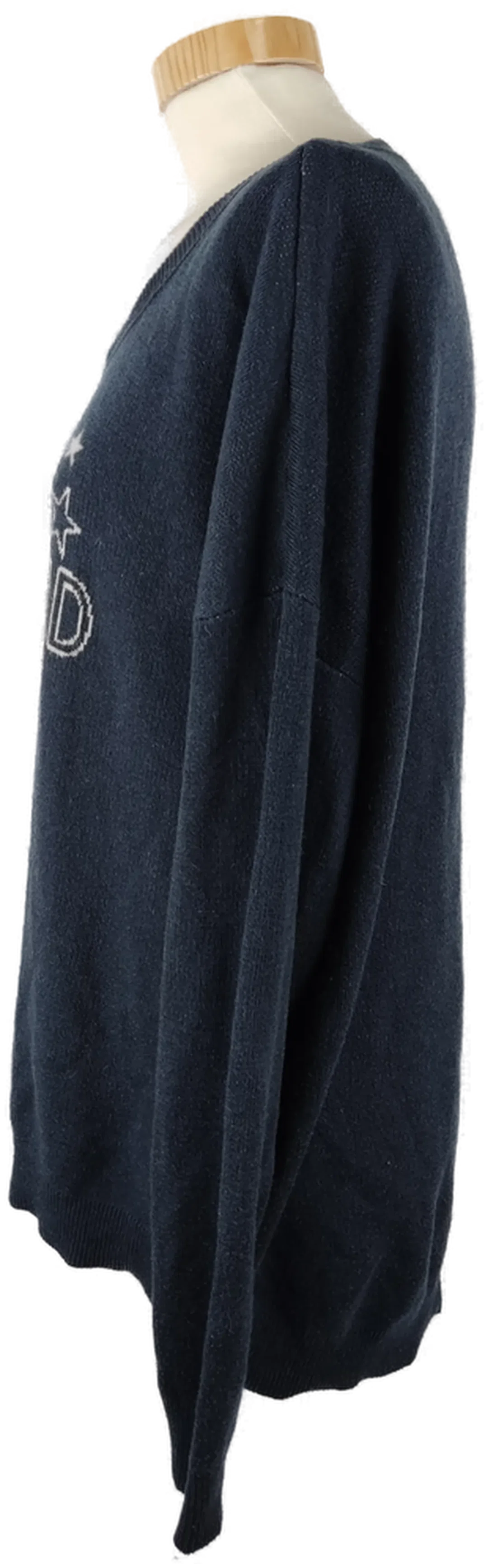 Pullover "Gina", langarm mit Rundausschnitt, dunkelblau mit Muster, Größe 46 – Bild 2